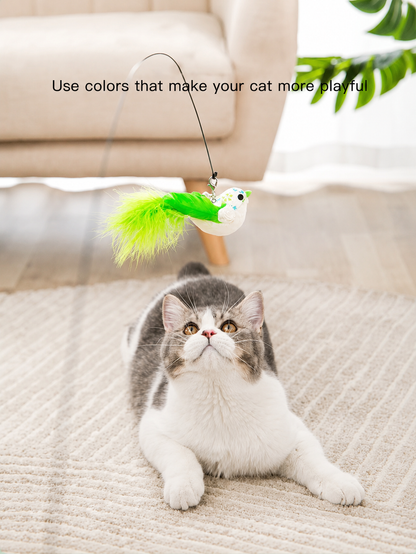 PurrBird™ Wand Toy — Interactive Feather Wand for Cats
