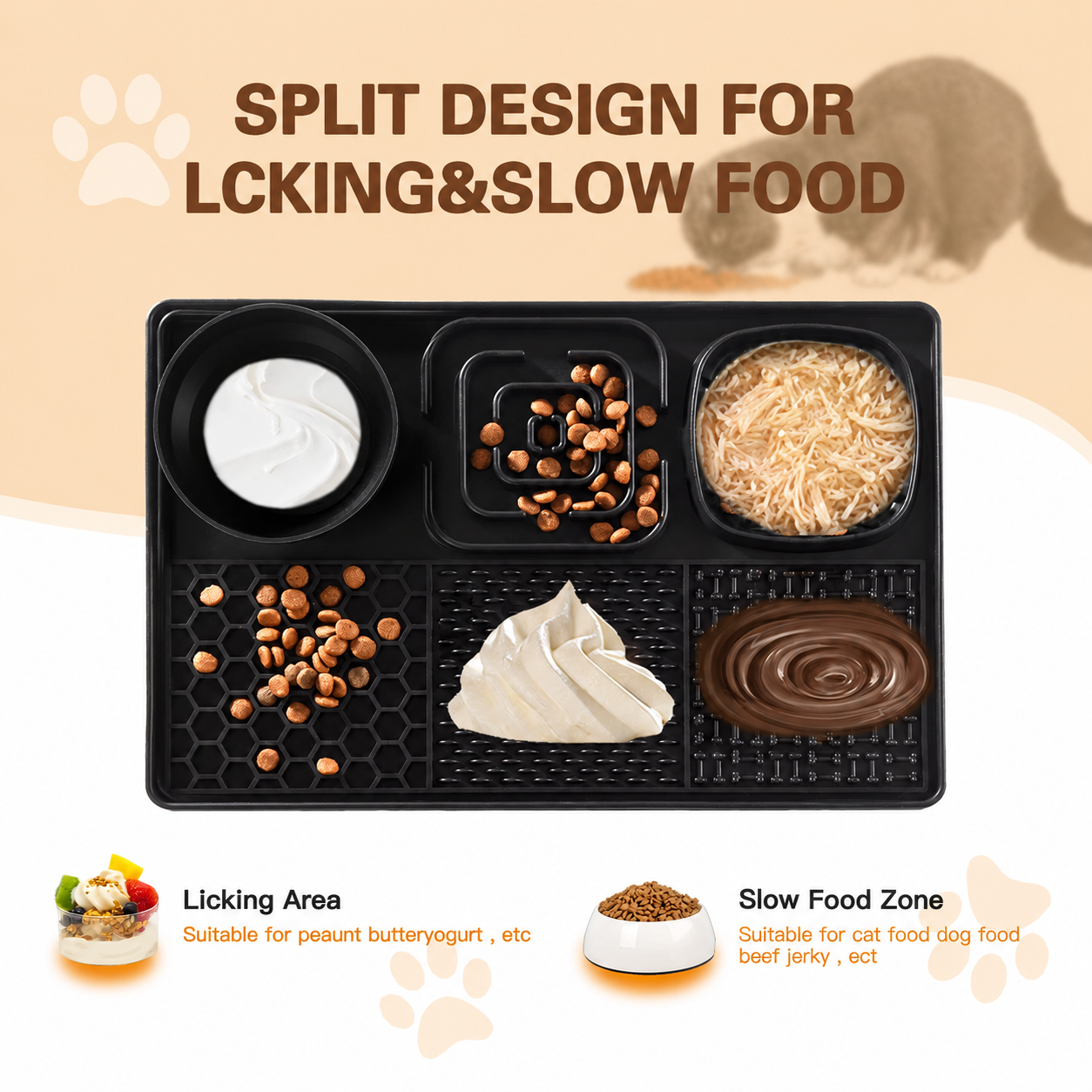 PurrLick™ 3-in-1 Slow Feeder Mat — Sniff, Lick & Eat (Anxiety Relief)